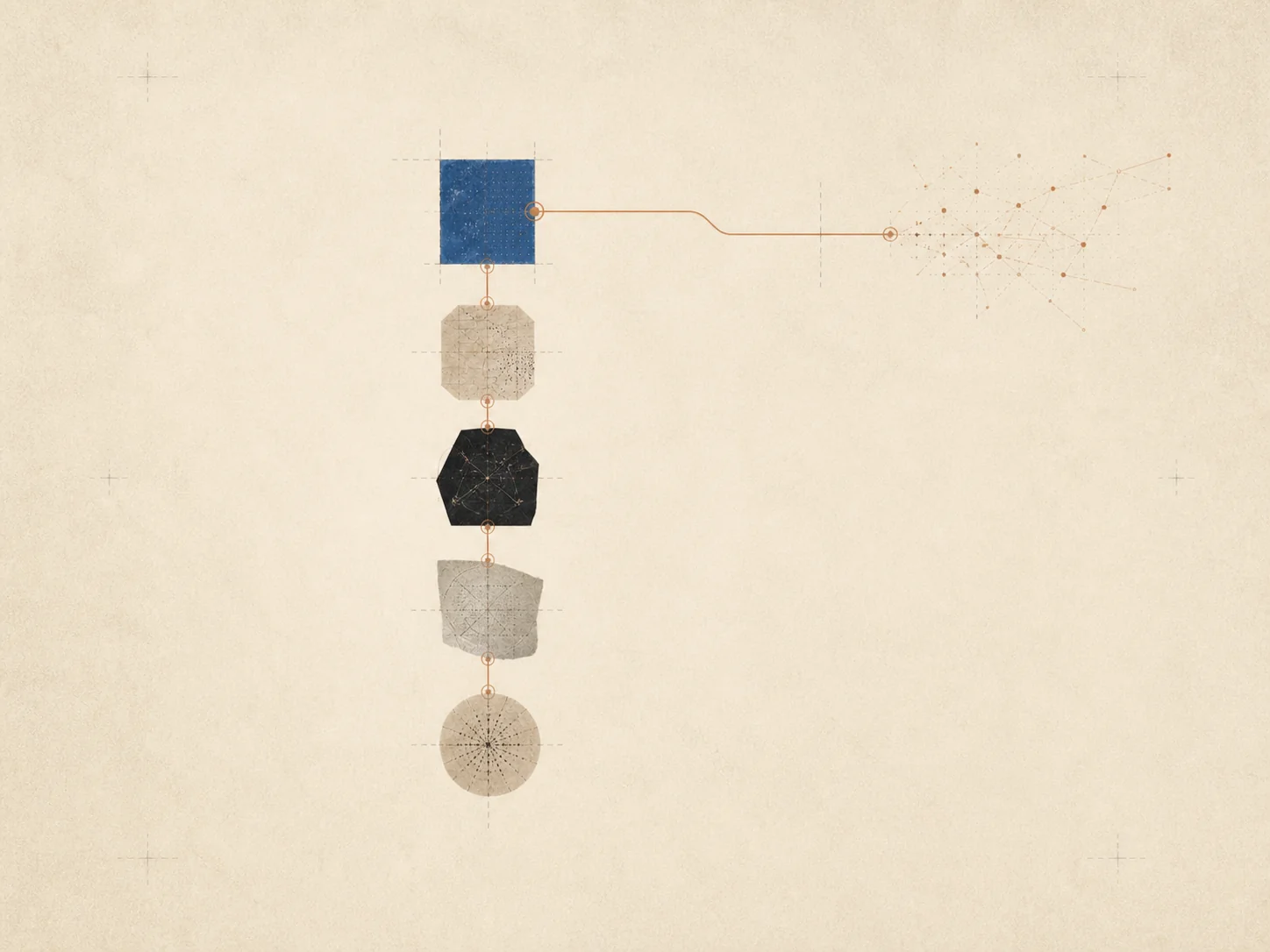 An archival editorial signal of linked research fragments and a cobalt relay mark